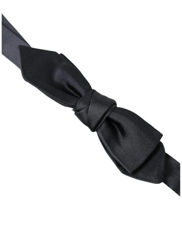 Dolce & Gabbana Men's Dark Blue Silk Satin Adjustable Neck Papillon Bow Tie - One Size